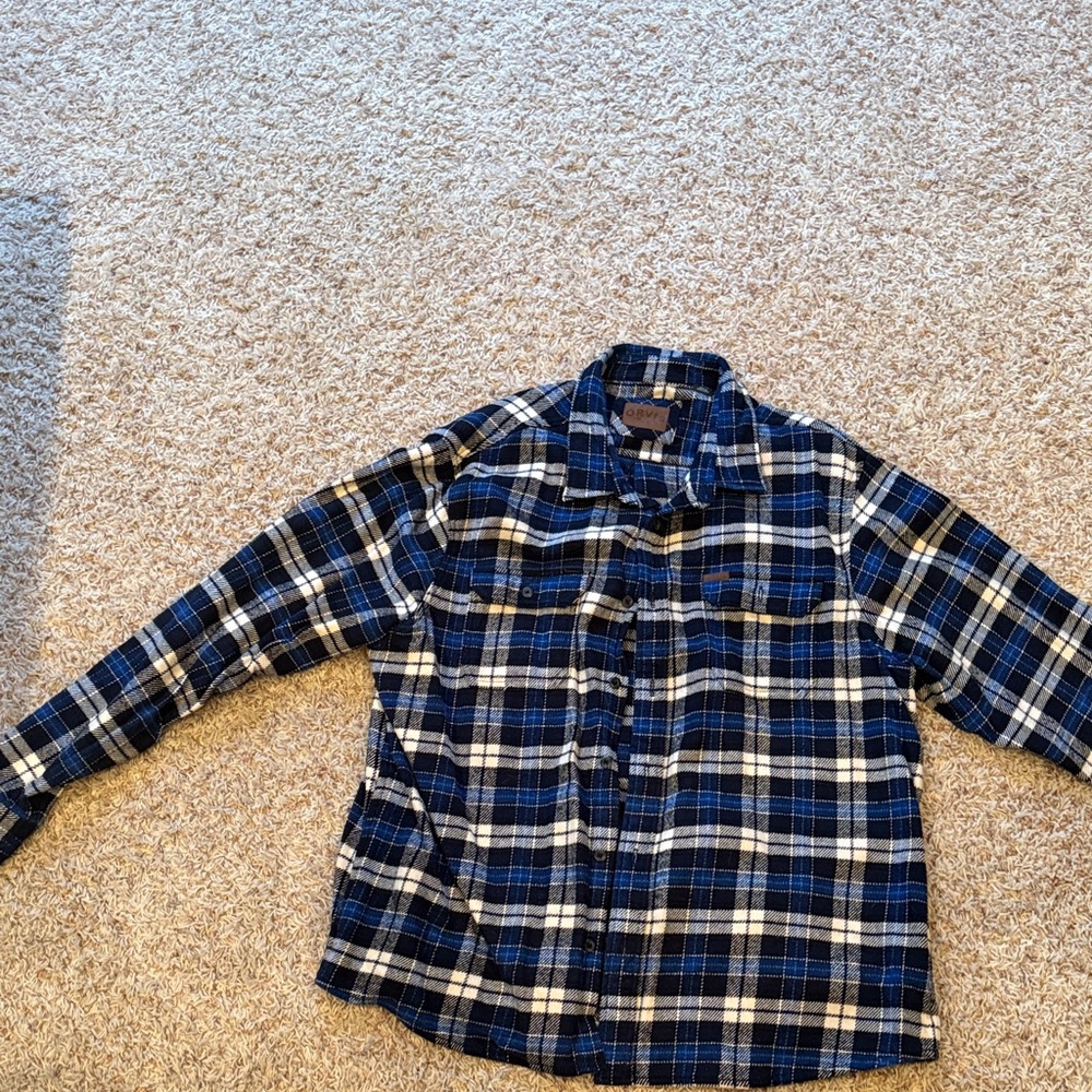 Blue and White Plaid Shirt